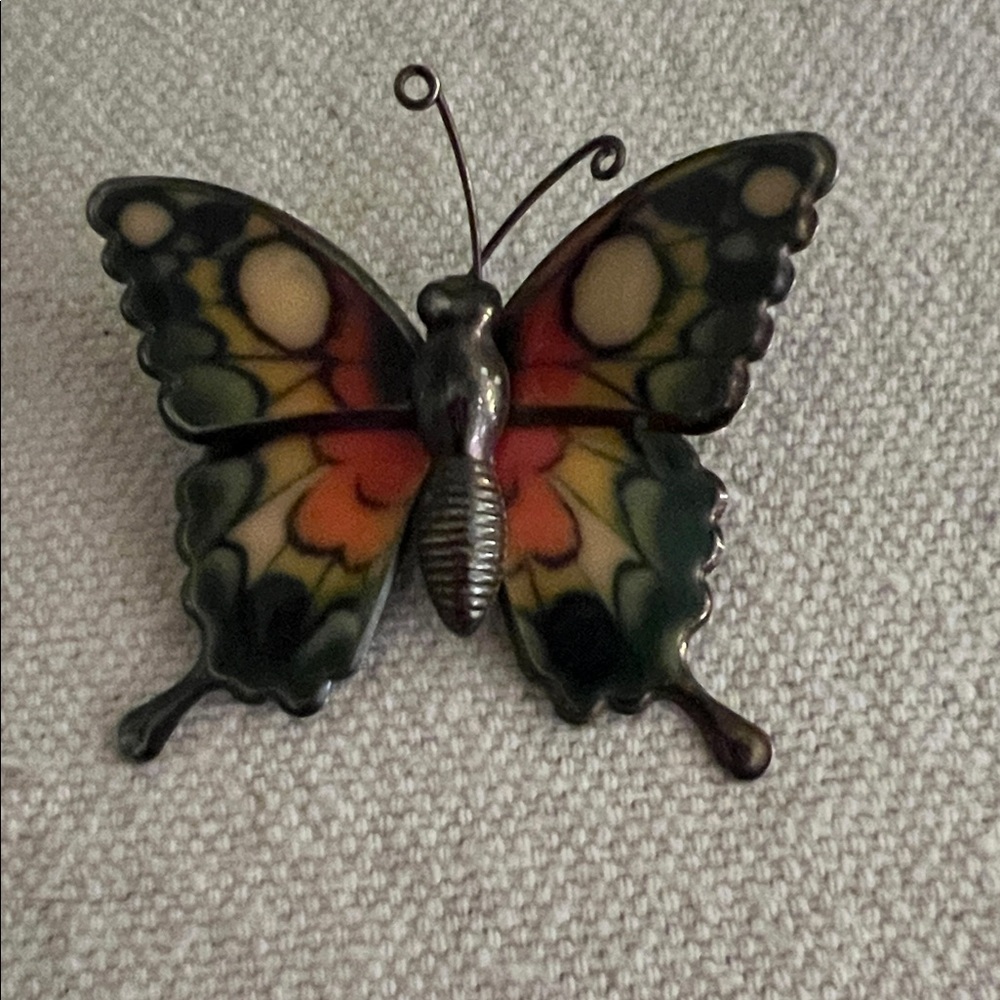 Vintage Colorful Butterfly Brooch